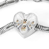 Cute Old English Sheepdog Dog Print Heart Charm Steel Bracelet-Free Shipping - Deruj.com