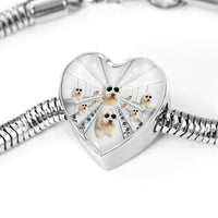Cute Old English Sheepdog Dog Print Heart Charm Steel Bracelet-Free Shipping - Deruj.com
