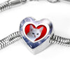 Burmilla Cat Print Heart Charm Steel Bracelet-Free Shipping - Deruj.com