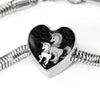 Cute Unicorn Print Heart Charm Steel Bracelet-Free Shipping - Deruj.com