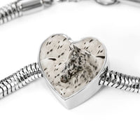 Appaloosa Horse Print Heart Charm Steel Bracelet-Free Shipping - Deruj.com