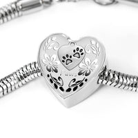 Paws Print Heart Charm Steel Bracelet-Free Shipping - Deruj.com