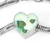 Angelfish Print Heart Charm Steel Bracelet-Free Shipping - Deruj.com