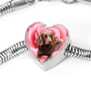 Boykin Spaniel Print Heart Charm Steel Bracelet-Free Shipping - Deruj.com