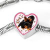 Tibetan Mastiff Dog Print Heart Charm Steel Bracelet-Free Shipping - Deruj.com