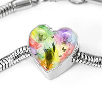 Cute Russian Blue Cat Print Heart Charm Steel Bracelet-Free Shipping - Deruj.com