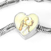 Bracco Italiano Dog Print Heart Charm Steel Bracelet-Free Shipping - Deruj.com