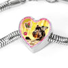 Miniature Schnauzer Dog Print Heart Charm Steel Bracelet-Free Shipping - Deruj.com