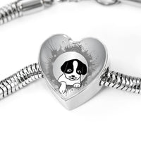 Cute Pet Art Print Heart Charm Steel Bracelet-Free Shipping - Deruj.com