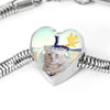 LaPerm Cat Print Heart Charm Steel Bracelet-Free Shipping - Deruj.com