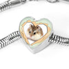 Robo Hamster Print Heart Charm Steel Bracelet-Free Shipping - Deruj.com