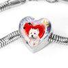 West Highland White Terrier Print Heart Charm Steel Bracelet-Free Shipping - Deruj.com