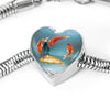 Goldfish Print Heart Charm Steel Bracelet-Free Shipping - Deruj.com