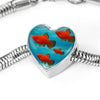 Southern Platyfish Fish Print Heart Charm Steel Bracelet-Free Shipping - Deruj.com