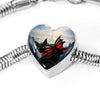 Bombay Cat Print Heart Charm Steel Bracelet-Free Shipping - Deruj.com