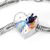 Amazing Colorful Boston Terrier Print Heart Charm Steel Bracelet-Free Shipping - Deruj.com