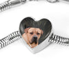 South African Boerboel Dog Print Heart Charm Steel Bracelet-Free Shipping - Deruj.com