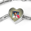 Cute Jack Russell Terrier On Window Print Heart Charm Steel Bracelet-Free Shipping - Deruj.com