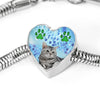 Cute American Shorthair Print Heart Charm Steel Bracelet-Free Shipping - Deruj.com