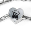 Cute Dog Art Print Heart Charm Steel Bracelet-Free Shipping - Deruj.com