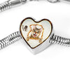 Lovely Bengal Cat Print Heart Charm Steel Bracelet-Free Shipping - Deruj.com