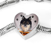 Finnish Lapphund Dog Print Heart Charm Steel Bracelet-Free Shipping - Deruj.com