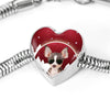 Chihuahua Print Heart Charm Steel Bracelet-Free Shipping - Deruj.com