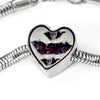 American Flag Skull Print Heart Charm Steel Bracelet-Free Shipping - Deruj.com