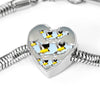American Goldfinch Bird Print Heart Charm Steel Bracelet-Free Shipping - Deruj.com