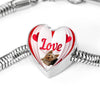 Yorkshire Terrier(Yorkie) Love Print Heart Charm Steel Bracelet-Free Shipping - Deruj.com