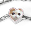 Cute Snoopy Cat Print Heart Charm Steel Bracelet-Free Shipping - Deruj.com
