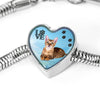Toyger Cat Print Heart Charm Steel Bracelet-Free Shipping - Deruj.com