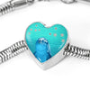 Dolphin Fish Print Heart Charm Steel Bracelet-Free Shipping - Deruj.com