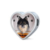 Finnish Lapphund Dog Print Heart Charm Steel Bracelet-Free Shipping - Deruj.com