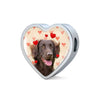 Flat Coated Retriever Print Heart Charm Steel Bracelet-Free Shipping - Deruj.com