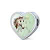 American Paint Horse Watercolor Art Print Heart Charm Steel Bracelet-Free Shipping - Deruj.com