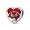 Chihuahua Print Heart Charm Steel Bracelet-Free Shipping - Deruj.com
