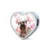 Cesky Terrier Print Heart Charm Steel Bracelet-Free Shipping - Deruj.com