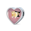 Lovely Hamster Print Heart Charm Steel Bracelet-Free Shipping - Deruj.com