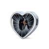 Bluetick Coonhound Dog Print Heart Charm Steel Bracelet-Free Shipping - Deruj.com