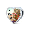 Pixie Bob Cat Print Heart Charm Steel Bracelet-Free Shipping - Deruj.com