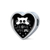 " I Love My Cat" Print Heart Charm Steel Bracelet-Free Shipping - Deruj.com