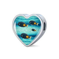 Achilles Tang Fish Print Heart Charm Steel Bracelet-Free Shipping - Deruj.com