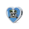 German Shepherd Dog Black Art Print Heart Charm Steel Bracelet-Free Shipping - Deruj.com