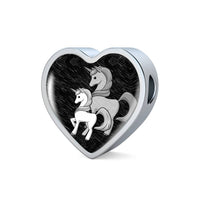 Cute Unicorn Print Heart Charm Steel Bracelet-Free Shipping - Deruj.com