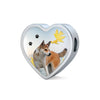 Norwegian Lundehund Print Heart Charm Steel Bracelet-Free Shipping - Deruj.com