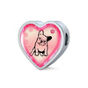 Cute French Bulldog Print Heart Charm Steel Bracelet-Free Shipping - Deruj.com