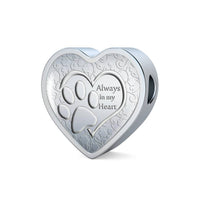 Paws Art Print Heart Charm Steel Bracelet-Free Shipping - Deruj.com