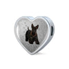 Scottish Terrier Print Heart Charm Steel Bracelet-Free Shipping - Deruj.com