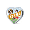 Cute Beagle Dog Print Texas Heart Charm Steel Bracelet-Free Shipping - Deruj.com
